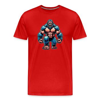 Musculation Bigfoot - T-shirt bio Premium Homme - rouge - Devant - Damien (186cm)