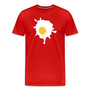 Fried egg - V2 - Men's Premium Organic T-Shirt - red - Front - Damien (186cm)