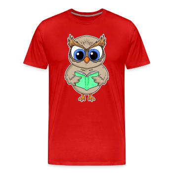 Lesen Buch Bücher Leser Geschenk - Männer Premium Bio T-Shirt - Rot - Vorne - Damien (186cm)
