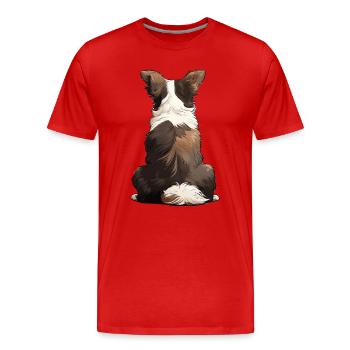 Border Collie - Men's Premium Organic T-Shirt - red - Front - Damien (186cm)