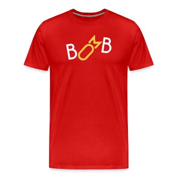 Bomb - Bombe - T-shirt bio Premium Homme - rouge - Devant - Damien (186cm)