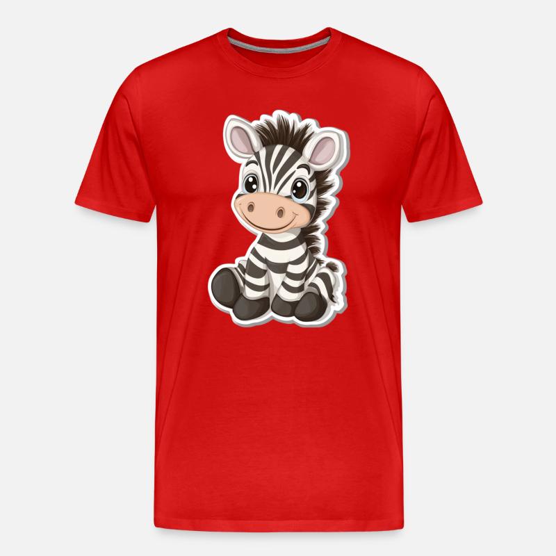 Zebra - Männer Premium Bio T-Shirt - Rot