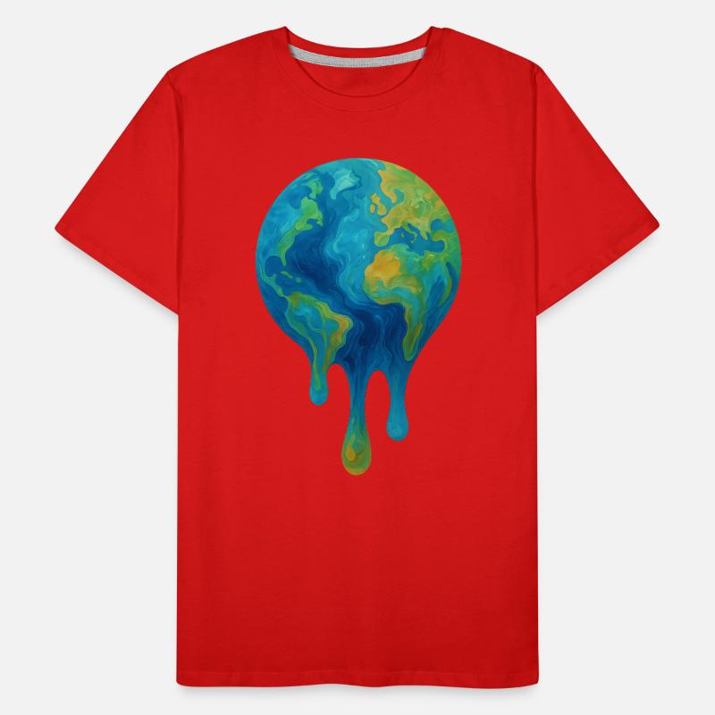 Melting Globe – Abstract Climate Art Men's Premium Organic T-Shirt