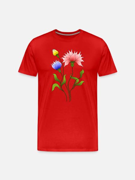 Fleur - T-shirt bio Premium Homme - rouge