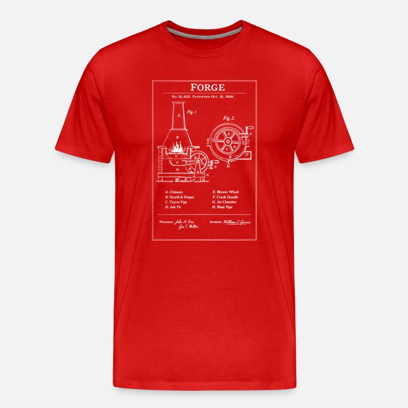 Plan d’engrenage de forge - T-shirt bio Premium Homme - rouge