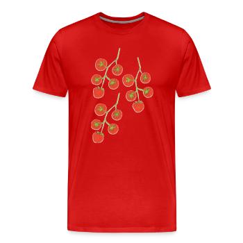 Impressionnisme du Buisson de tomate - T-shirt bio Premium Homme - rouge - Devant - Damien (186cm)
