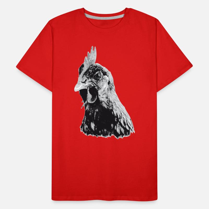 Fans de poulet - Coq - Coq - Poulet fleur - Bio T-shirt bio Premium Homme