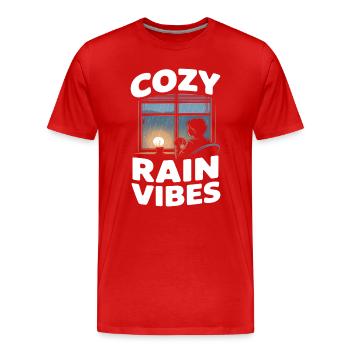 Régénération des vibes de la pluie douillette - T-shirt bio Premium Homme - rouge - Devant - Damien (186cm)