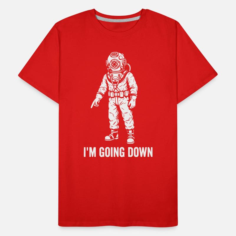 Scuba Diver Scuba Flag Going Down Retro Männer Premium Bio T-Shirt