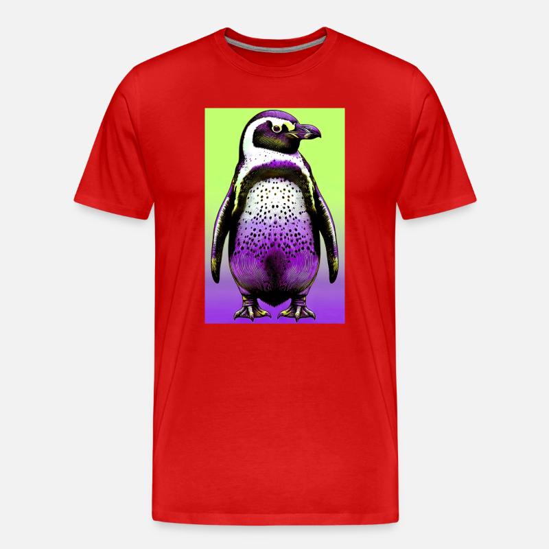 Pinguin - Männer Premium Bio T-Shirt - Rot