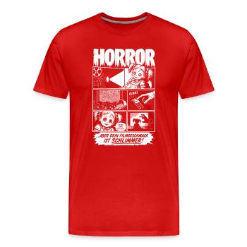 Horror Cursed Movie Taste - Men's Premium Organic T-Shirt - red - Front - Damien (186cm)