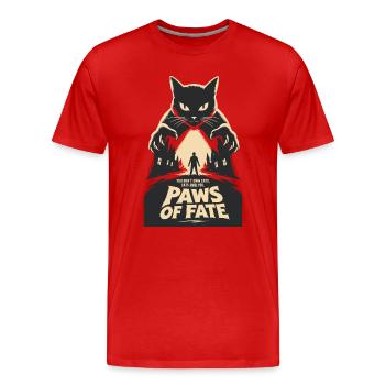 Horreur Chatte Pattes du Destin - T-shirt bio Premium Homme - rouge - Devant - Damien (186cm)