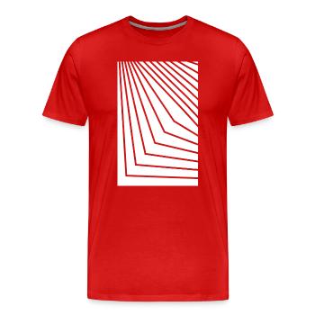 Angular Concentric Lines - Men's Premium Organic T-Shirt - red - Front - Damien (186cm)
