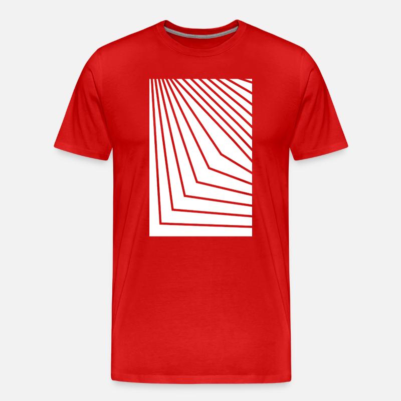 Angular Concentric Lines - Men's Premium Organic T-Shirt - red