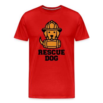 Icône du chien de sauvetage Rettungshund - T-shirt bio Premium Homme - rouge - Devant - Damien (186cm)
