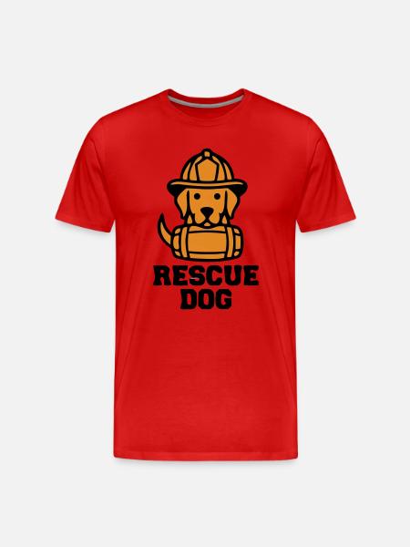 Rescue Dog Rettungshund Icon - Men's Premium Organic T-Shirt - red