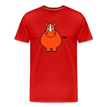 Rhino - T-shirt bio Premium Homme - rouge - Devant - Damien (186cm)