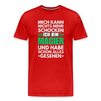 Nicht schockbarer Magier - Männer Premium Bio T-Shirt - Rot - Vorne - Damien (186cm)