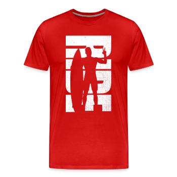 Surf Retro Boarding Surfer Homme - T-shirt bio Premium Homme - rouge - Devant - Damien (186cm)