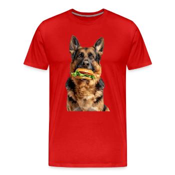 Berger allemand - T-shirt bio Premium Homme - rouge - Devant - Damien (186cm)