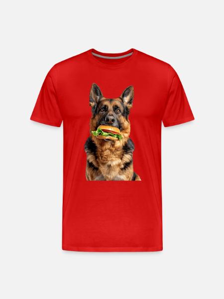 German Shepherd - Men's Premium Organic T-Shirt - red