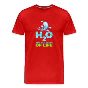 Water, the Molecule of life - Men's Premium Organic T-Shirt - red - Front - Damien (186cm)