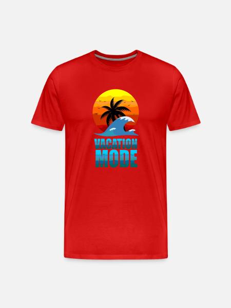 Vacation Mode - Men's Premium Organic T-Shirt - red
