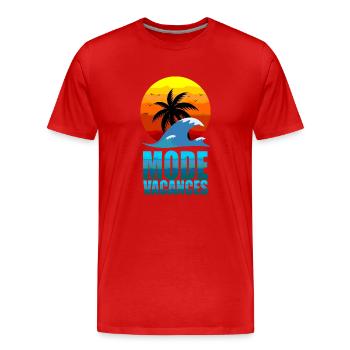 Mode Vacances - T-shirt bio Premium Homme - rouge - Devant - Damien (186cm)