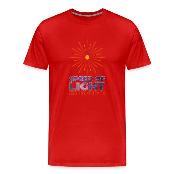 Speed of light - Men's Premium Organic T-Shirt - red - Front - Damien (186cm)
