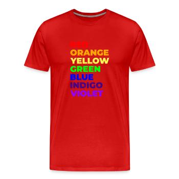 Rainbow colours - Men's Premium Organic T-Shirt - red - Front - Damien (186cm)
