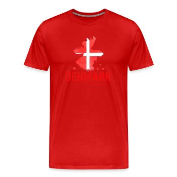 denmark 2024 red white - Men's Premium Organic T-Shirt - red - Front - Damien (186cm)