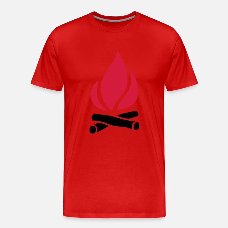 Lagerfeuer - Männer Premium Bio T-Shirt - Rot