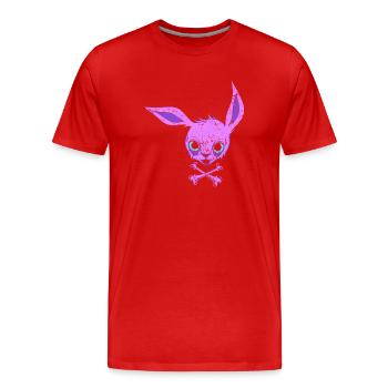 Lapin énérvé ghetto - T-shirt bio Premium Homme - rouge - Devant - Damien (186cm)