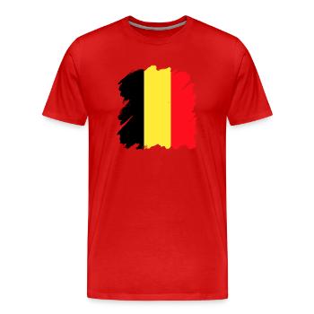 Belgien Flagge Vintage Belgische Fahne Used Look - Männer Premium Bio T-Shirt - Rot - Vorne - Damien (186cm)