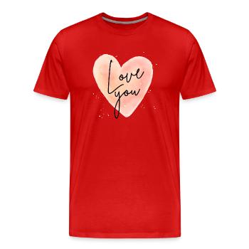 Je t’aime - T-shirt bio Premium Homme - rouge - Devant - Damien (186cm)