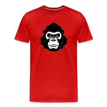 Harter Gorilla im Cartoon Stil - Männer Premium Bio T-Shirt - Rot - Vorne - Damien (186cm)