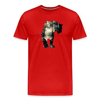 Tiger Wildkatze Jungle - Männer Premium Bio T-Shirt - Rot - Vorne - Damien (186cm)
