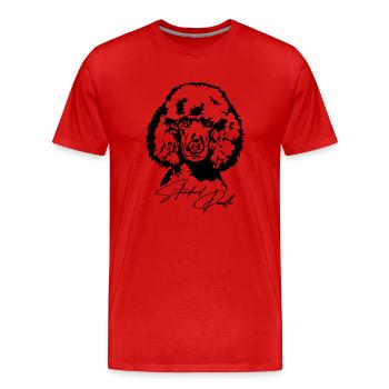 Standard Caniche Portrait Chien Chiens Wilsigns - T-shirt bio Premium Homme - rouge - Devant - Damien (186cm)