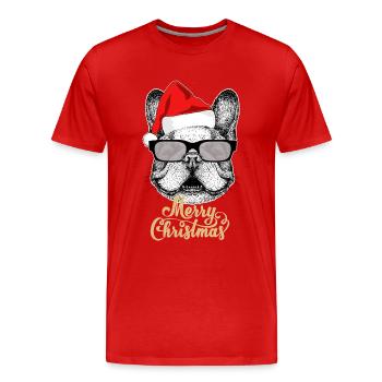 Frohe Weihnachtsfeier - Männer Premium Bio T-Shirt - Rot - Vorne - Damien (186cm)
