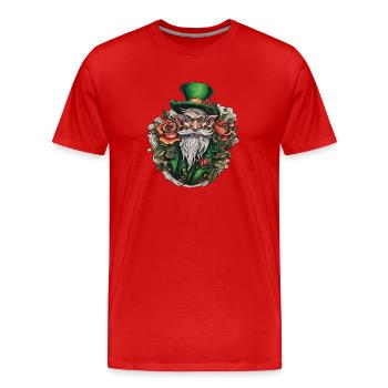 Leprechaun / Kobold / grün / Ginger / Irland - Männer Premium Bio T-Shirt - Rot - Vorne - Damien (186cm)