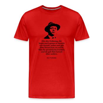 Tucholsky: L'ordre ancien encore exactement - T-shirt bio Premium Homme - rouge - Devant - Damien (186cm)