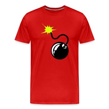 bombe meche bomb 9072 - T-shirt bio Premium Homme - rouge - Devant - Damien (186cm)