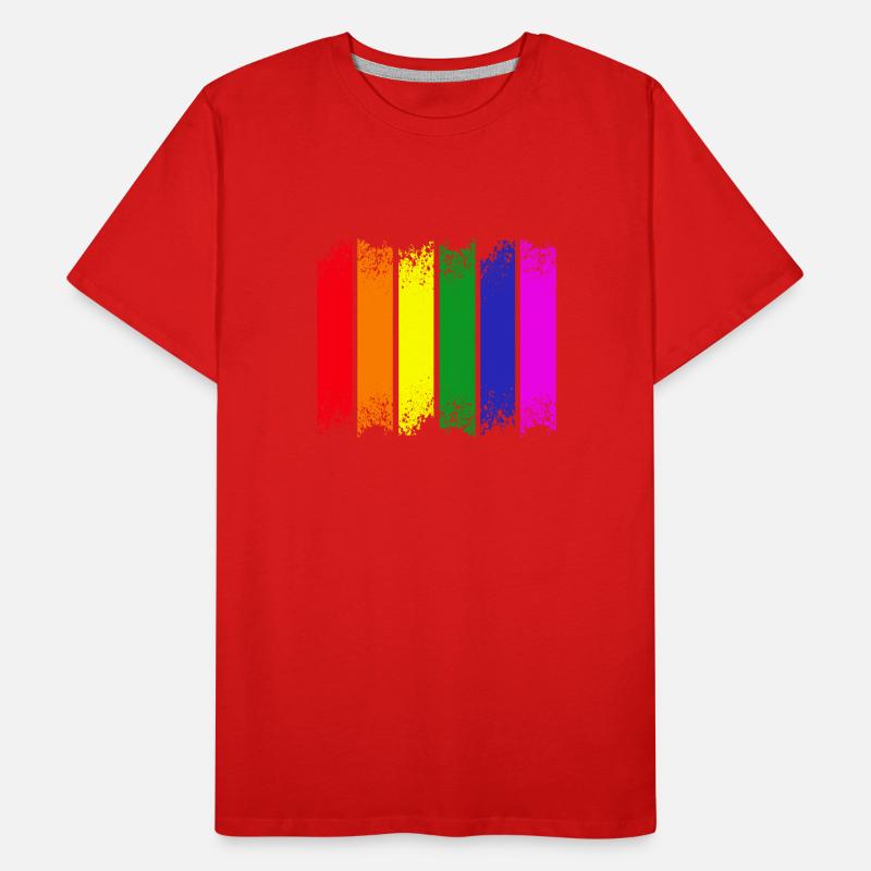 Rainbow Stripes Men's Premium Organic T-Shirt