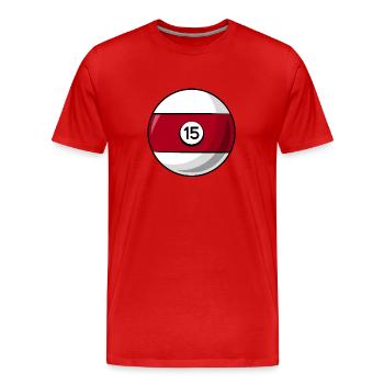 Billardkugel 15 dunkelrot Billard fünfzehn - Männer Premium Bio T-Shirt - Rot - Vorne - Damien (186cm)