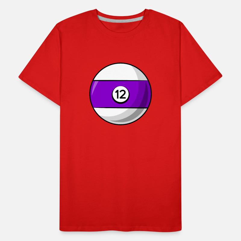 Boule de billard 12 Billard violet douze T-shirt bio Premium Homme