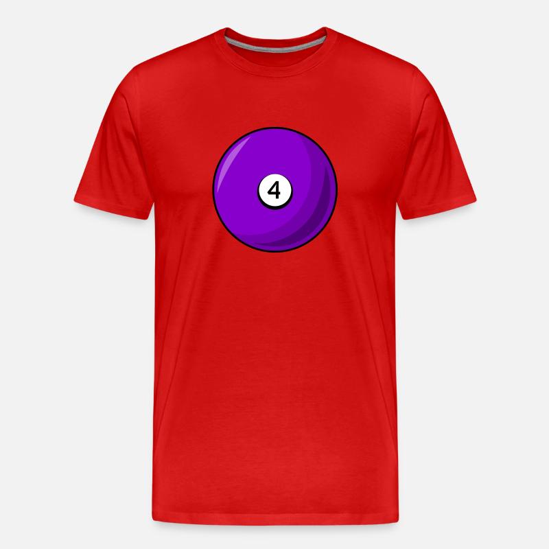 Billardkugel 4 violett Billard vier - Männer Premium Bio T-Shirt - Rot