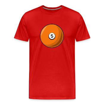 Billardkugel 5 orange Billard fünf - Männer Premium Bio T-Shirt - Rot - Vorne - Damien (186cm)