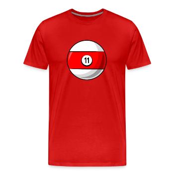 Billardkugel 11 rot Billard elf - Männer Premium Bio T-Shirt - Rot - Vorne - Damien (186cm)