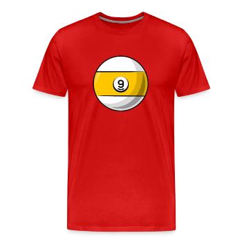 Billardkugel 9 gelb Billard neun - Männer Premium Bio T-Shirt - Rot - Vorne - Damien (186cm)