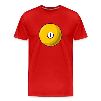 Billardkugel 1 gelb Billard eins - Männer Premium Bio T-Shirt - Rot - Vorne - Damien (186cm)